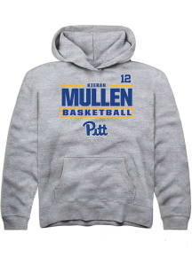 Kieran Mullen Rally Youth Grey Pitt Panthers NIL Stacked Box Long Sleeve Player Hoodie