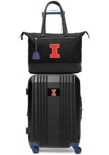 Illinois Fighting Illini Black Set with Laptop Tote Luggage