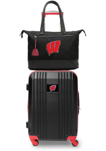 Set with Laptop Tote Wisconsin Badgers Luggage - Black