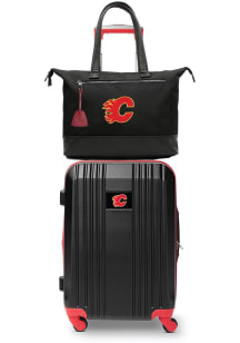 Calgary Flames Black Set with Laptop Tote Luggage