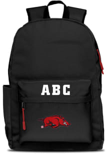 Arkansas Razorbacks Black Personalized Monogram Campus Backpack