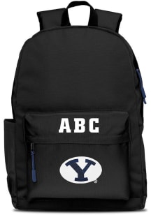 BYU Cougars Black Personalized Monogram Campus Backpack