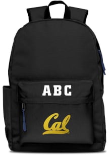 Cal Golden Bears Black Personalized Monogram Campus Backpack