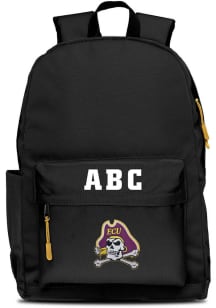 East Carolina Pirates Black Personalized Monogram Campus Backpack