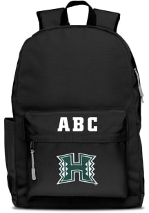 Hawaii Warriors Black Personalized Monogram Campus Backpack
