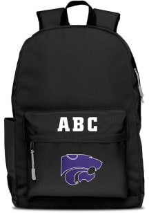 K-State Wildcats Black Personalized Monogram Campus Backpack