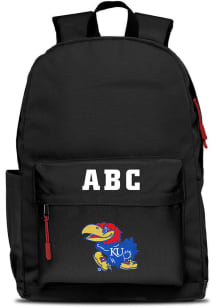 Kansas Jayhawks Black Personalized Monogram Campus Backpack