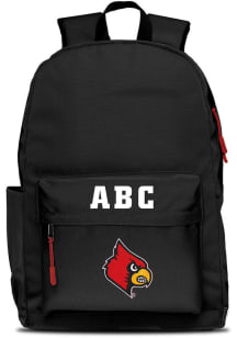 Louisville Cardinals Black Personalized Monogram Campus Backpack