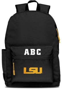 LSU Tigers Black Personalized Monogram Campus Backpack