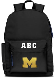 Michigan Wolverines Black Personalized Monogram Campus Backpack