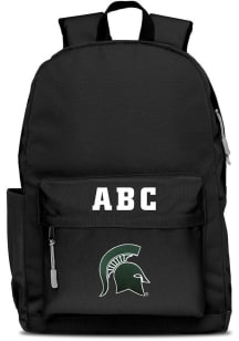 Michigan State Spartans Black Personalized Monogram Campus Backpack