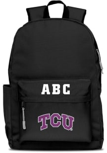 TCU Horned Frogs Black Personalized Monogram Campus Backpack