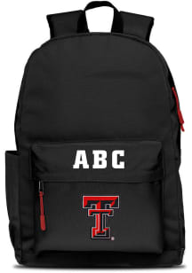 Texas Tech Red Raiders Black Personalized Monogram Campus Backpack