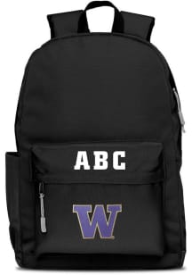 Washington Huskies Black Personalized Monogram Campus Backpack