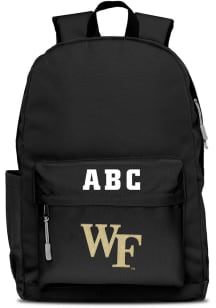 Wake Forest Demon Deacons Black Personalized Monogram Campus Backpack