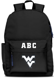 West Virginia Mountaineers Black Personalized Monogram Campus Backpack
