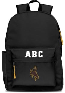 Wyoming Cowboys Black Personalized Monogram Campus Backpack