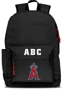 Los Angeles Angels Black Personalized Monogram Campus Backpack