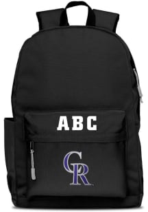 Colorado Rockies Black Personalized Monogram Campus Backpack