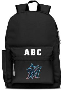 Miami Marlins Black Personalized Monogram Campus Backpack
