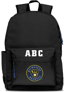 Milwaukee Brewers Black Personalized Monogram Campus Backpack