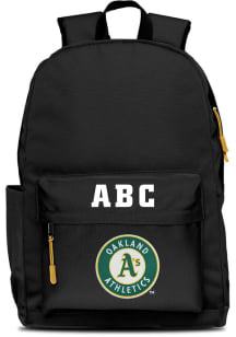 Oakland Athletics Black Personalized Monogram Campus Backpack