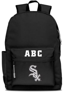 Chicago White Sox Black Personalized Monogram Campus Backpack