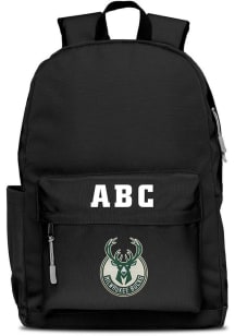 Milwaukee Bucks Black Personalized Monogram Campus Backpack
