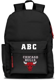 Chicago Bulls Black Personalized Monogram Campus Backpack