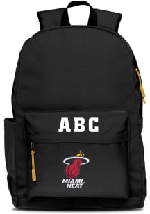 Miami Heat Black Personalized Monogram Campus Backpack