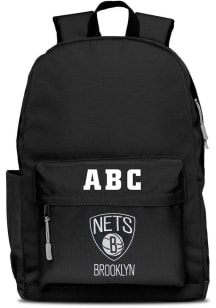 Brooklyn Nets Black Personalized Monogram Campus Backpack