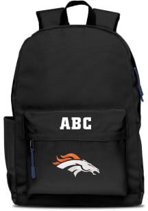 Denver Broncos Black Personalized Monogram Campus Backpack