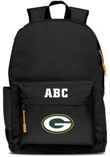 Green Bay Packers Black Personalized Monogram Campus Backpack