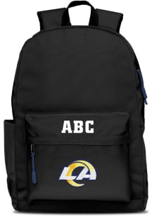Los Angeles Rams Black Personalized Monogram Campus Backpack