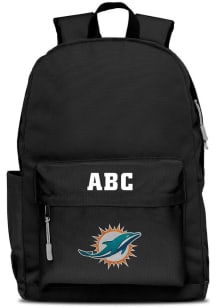 Miami Dolphins Black Personalized Monogram Campus Backpack