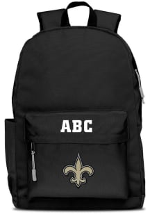 New Orleans Saints Black Personalized Monogram Campus Backpack