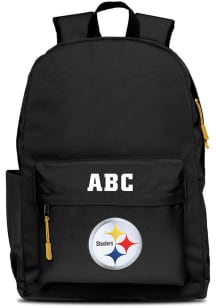 Pittsburgh Steelers Black Personalized Monogram Campus Backpack