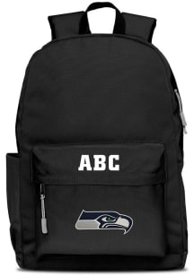 Seattle Seahawks Black Personalized Monogram Campus Backpack