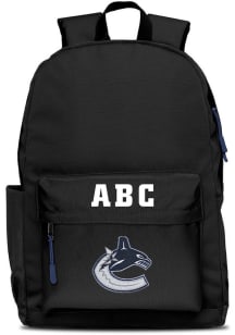 Vancouver Canucks Black Personalized Monogram Campus Backpack