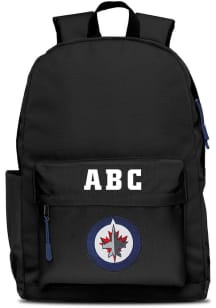 Winnipeg Jets Black Personalized Monogram Campus Backpack