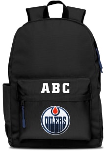 Edmonton Oilers Black Personalized Monogram Campus Backpack