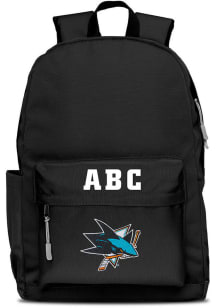 San Jose Sharks Black Personalized Monogram Campus Backpack