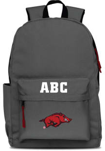 Arkansas Razorbacks Grey Personalized Monogram Campus Backpack
