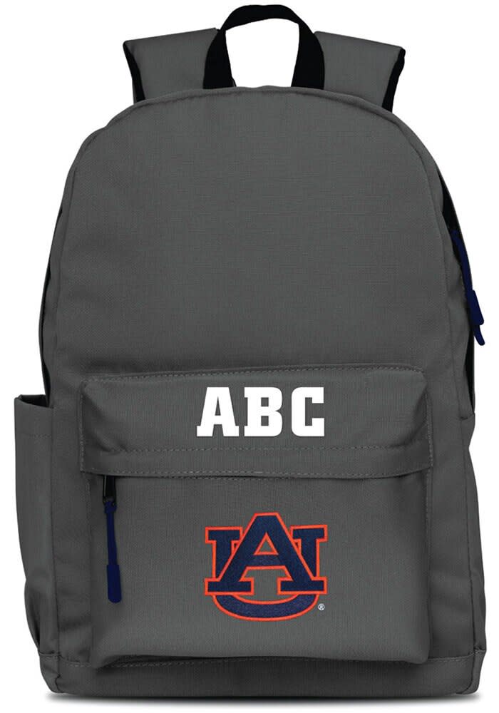 auburn tigers laptop backpack Auburn University Computer Bag Main organizational compartment Padded laptop compartment that can hold up to a 19 laptop Two small front pockets Two side pockets Built with water resistant ballistic nylon Spine Saver shoulder pad shock absorber with integrated airflow system Pen loops Auburn Tigers GRAY Personalized Monogram