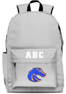 Boise State Broncos Grey Personalized Monogram Campus Backpack