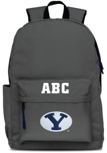 BYU Cougars Grey Personalized Monogram Campus Backpack