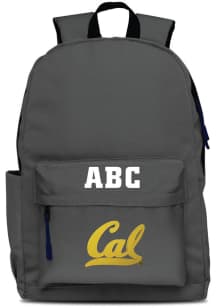 Cal Golden Bears Grey Personalized Monogram Campus Backpack