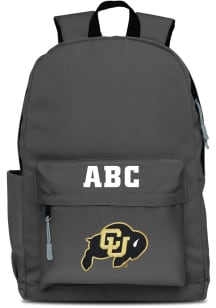 Colorado Buffaloes Grey Personalized Monogram Campus Backpack