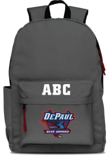 DePaul Blue Demons Grey Personalized Monogram Campus Backpack