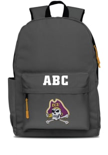 East Carolina Pirates Grey Personalized Monogram Campus Backpack